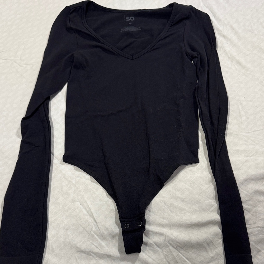 SO Black V-Neck Bodysuit